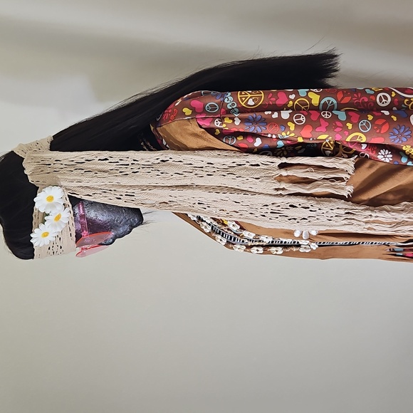 Halloween Costume Flower Child Hippie 60's Cosstume Woman's Size L/XL - Picture 6 of 9